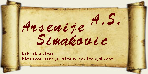 Arsenije Simaković vizit kartica